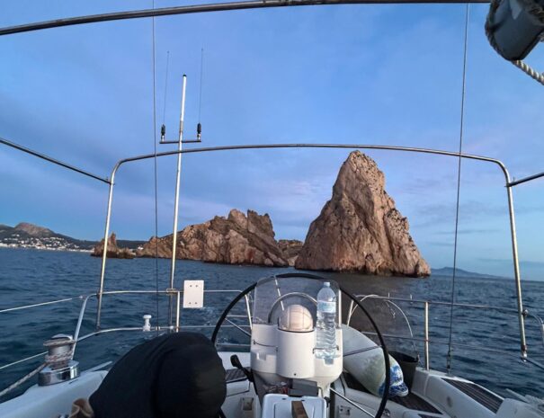 sailing boat in la costa brava