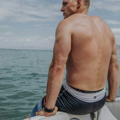 American guest visiting Blanes on boat