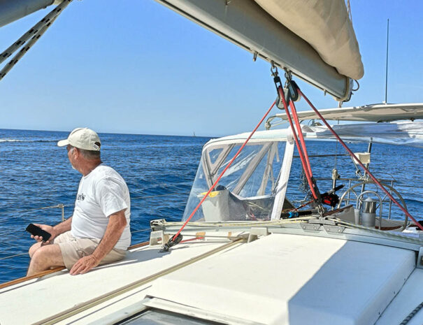 Enjoying the views in a sailboat