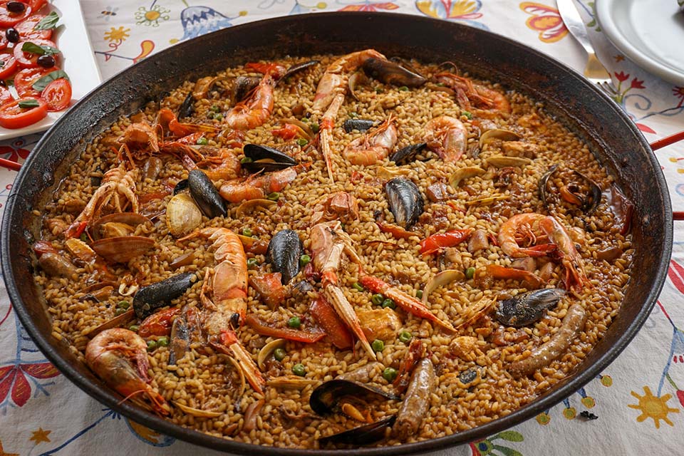 paella on a boat